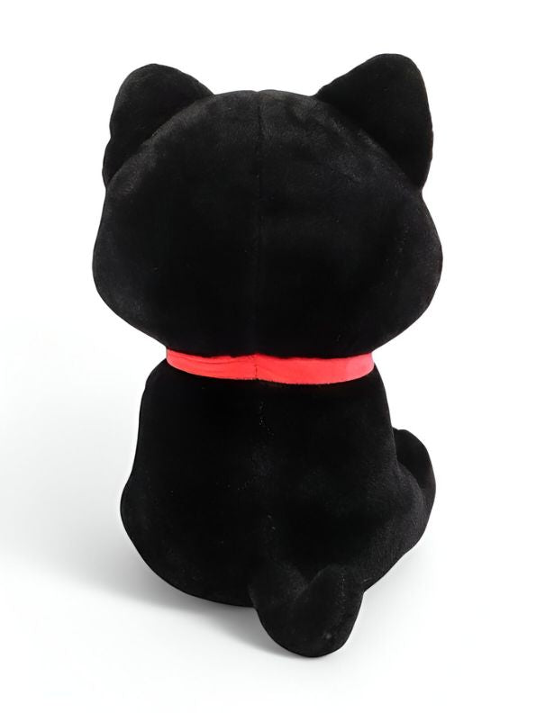 Black - KawaiiCat Plush Doll – Soft Stuffed Animal Toy & Cute Home Decoration 8 inch - MS14523.