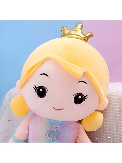 Pink - Kawaii Mermaid Plush Toy – Soft Cuddly Pillow with Crown, Cute Stuffed Doll for Girls, Fluffy Sleeping Companion & Decorative Throw Cushion 8 inch - MS9098.