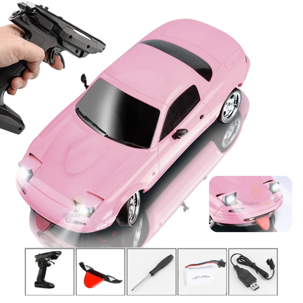 2025 RC Drift Car RTR RWD Gyro  1/18 Mazda with 1500mAh Battery LED Lights Alloy Body