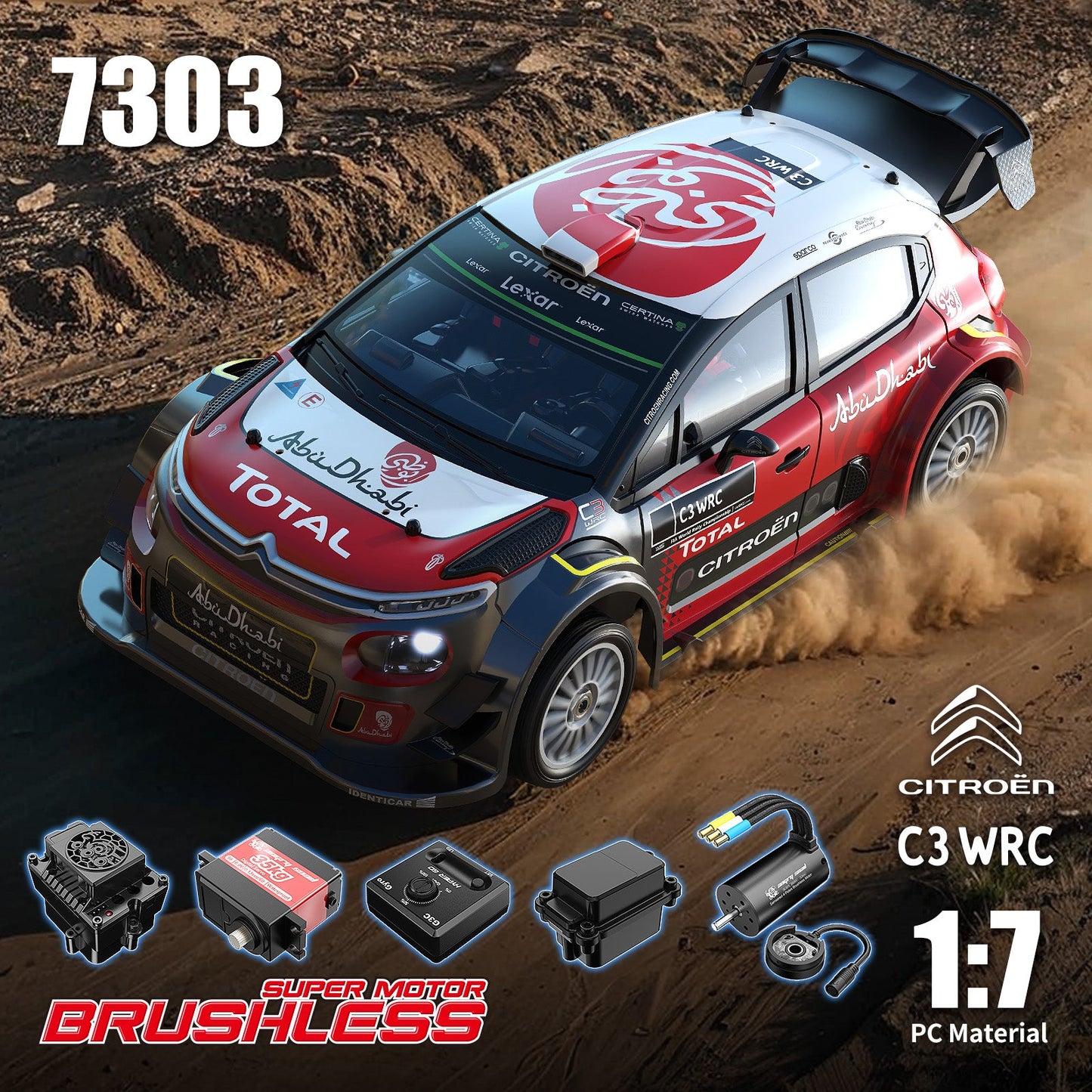 1/7 Brushless RC Rally Car Final Stable Version - 60KM/H WRC C3 Official Licensed