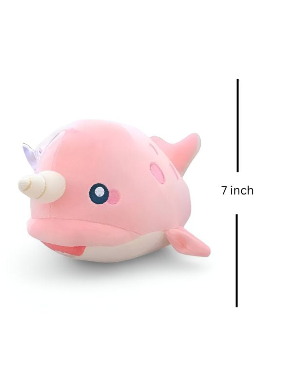 Pink - Unicorn Whale - Super Soft Unicorn Fish Whale Plush Soft Toy for Kids Baby Boys Girls 7 inch - MS14580.