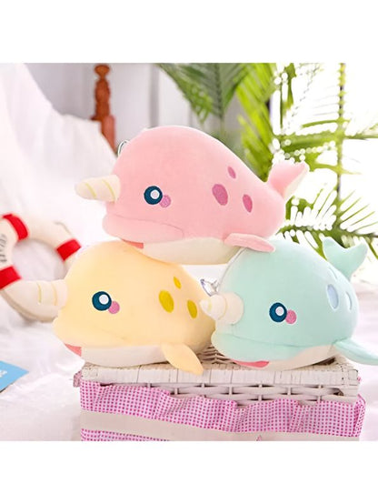 Pink - Unicorn Whale - Super Soft Unicorn Fish Whale Plush Soft Toy for Kids Baby Boys Girls 7 inch - MS14580.