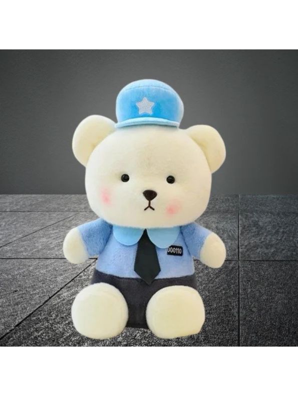 Blue - Police Officer Teddy Bear – Soft, Plush & Huggable Toy for All Ages 8 inch - MS13210.