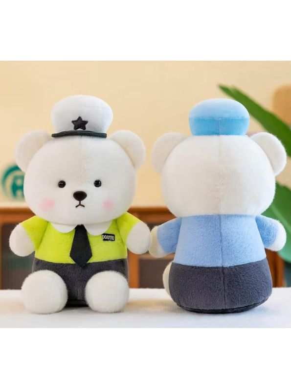 Blue - Police Officer Teddy Bear – Soft, Plush & Huggable Toy for All Ages 8 inch - MS13210.