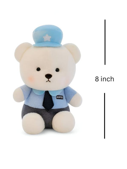 Blue - Police Officer Teddy Bear – Soft, Plush & Huggable Toy for All Ages 8 inch - MS13210.