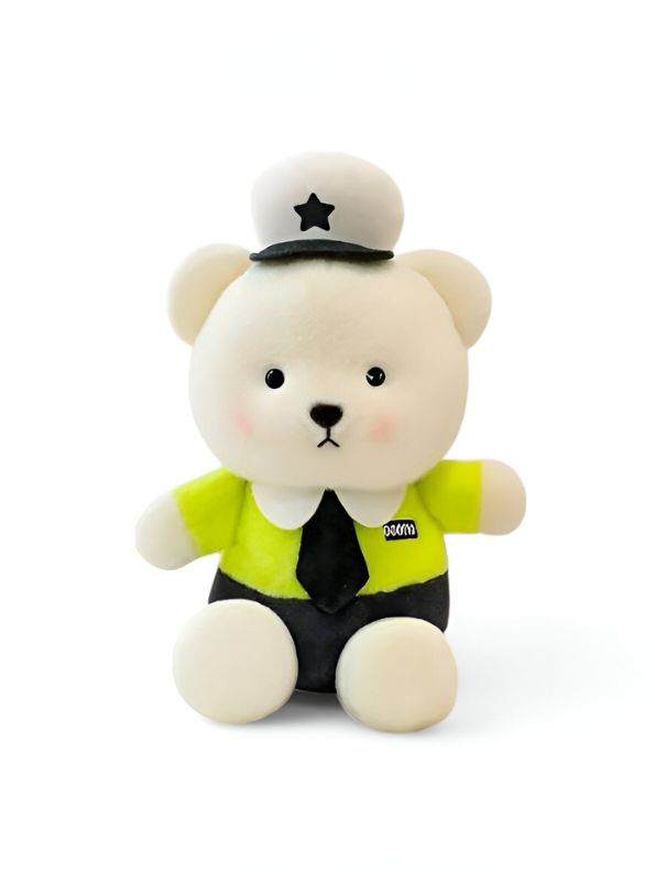 Green - Police Officer Teddy Bear – Soft, Plush & Huggable Toy for All Ages 8 inch - MS103210.