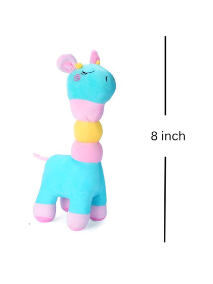 Blue - Rainbow Giraffe Plush Toy – Soft & Huggable Stuffed Animal for Kids & Home Décor 8 inch MS14519.