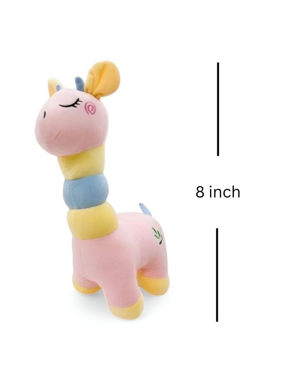 Pink - Rainbow Giraffe Plush Toy – Soft & Huggable Stuffed Animal for Kids & Home Décor 8 inch MS14519.