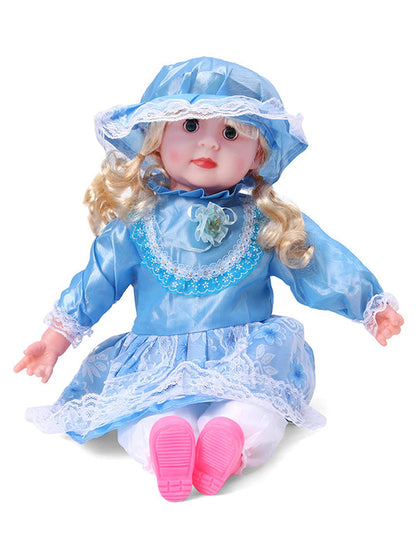 Soft Baby Doll for Girls - Princess Style with Long Hair & Realistic Open Eyes - Blue (L-8) | Adorable Barbie-Inspired Doll Toy