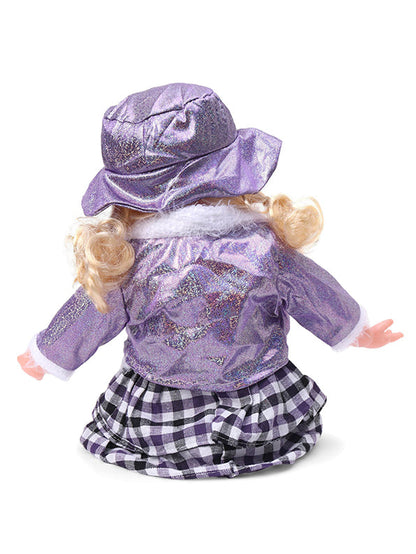 Soft Baby Doll for Girls - Princess Style with Long Hair & Realistic Open Eyes - Purple (L-8) | Adorable Barbie-Inspired Doll Toy