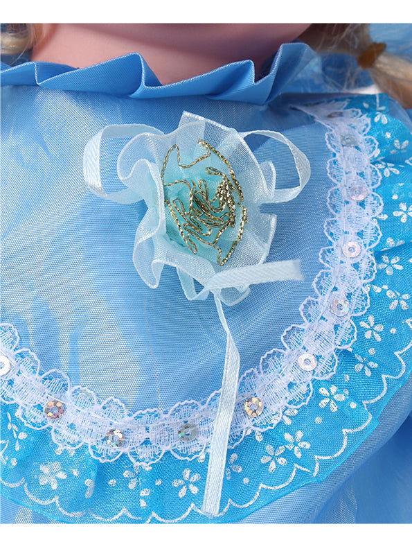 Soft Baby Doll for Girls - Princess Style with Long Hair & Realistic Open Eyes - Blue (L-8) | Adorable Barbie-Inspired Doll Toy