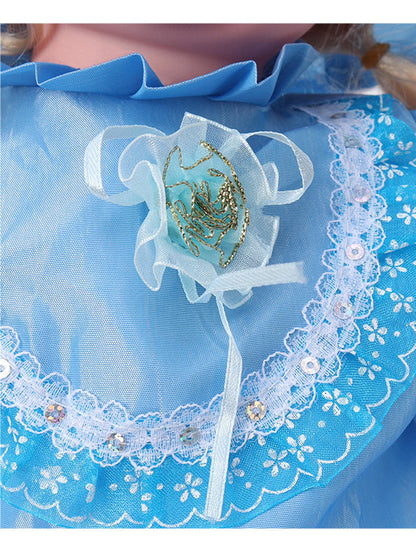 Soft Baby Doll for Girls - Princess Style with Long Hair & Realistic Open Eyes - Blue (L-8) | Adorable Barbie-Inspired Doll Toy