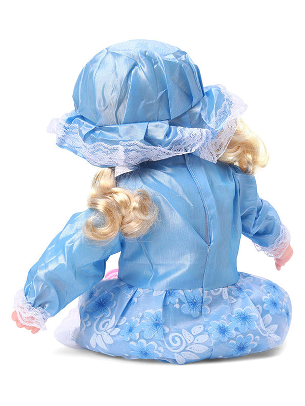 Soft Baby Doll for Girls - Princess Style with Long Hair & Realistic Open Eyes - Blue (L-8) | Adorable Barbie-Inspired Doll Toy