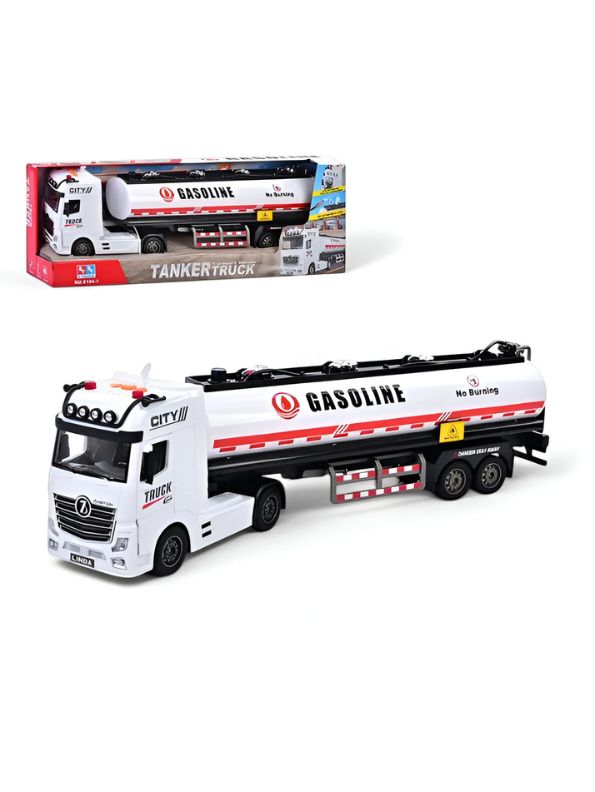 Tanker Truck Gasoline Toy for Kids – Realistic Fuel Transport Truck | Friction Powered, Durable Design - LMI8194.