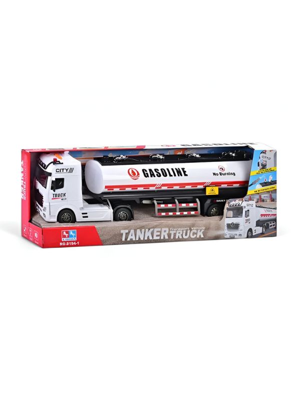 Tanker Truck Gasoline Toy for Kids – Realistic Fuel Transport Truck | Friction Powered, Durable Design - LMI8194.