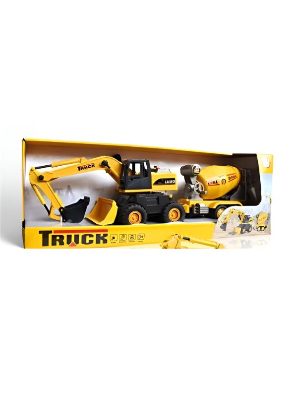 Truck Digging & Cement Mixer Toy Trucks – Best Toy Construction Vehicles for Kids - LMI13946.