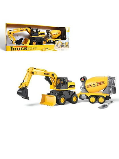 Truck Digging & Cement Mixer Toy Trucks – Best Toy Construction Vehicles for Kids - LMI13946.