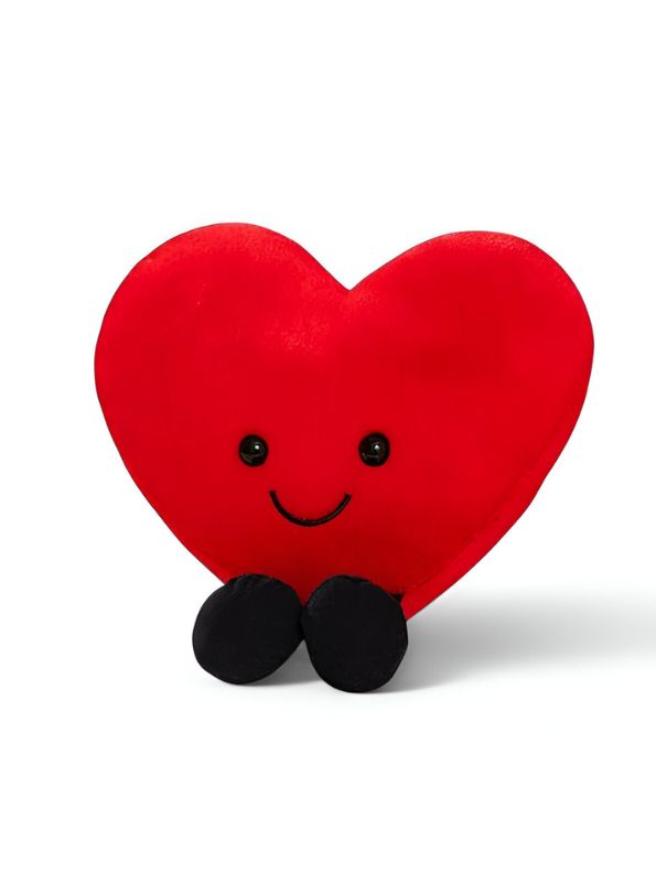 Valentine's Day Heart Plush Pillow – Adorable Red Love Cushion, Soft Toy For Boys & Girls 7 inch - MS14510.