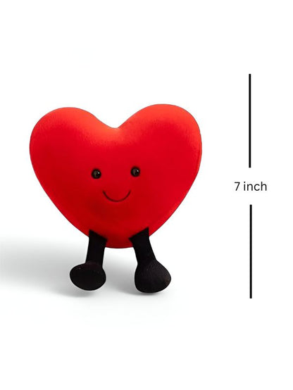 Valentine's Day Heart Plush Pillow – Adorable Red Love Cushion, Soft Toy For Boys & Girls 7 inch - MS14510.