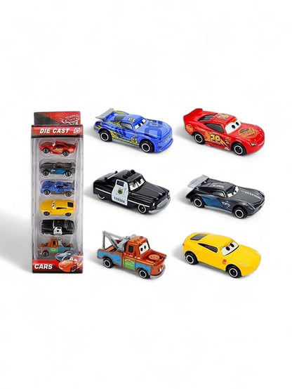 Pack of 6 McQueen Multi Colour Car Set (MS-S-24): Lightning McQueen, Flash McQueen, and Hot Wheels Collection for Real Cars 2 & 3 Fun!