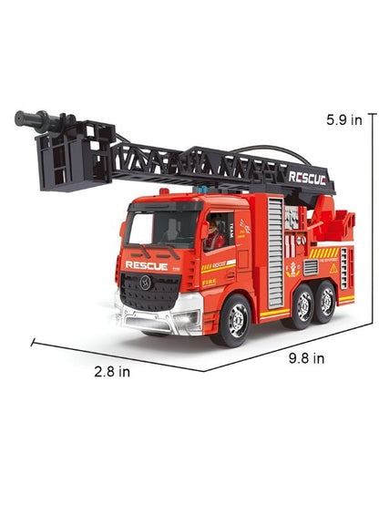 FireFlash RC Fire Truck – Remote Control Fire Truck Toy with Jet Pump, Lights & Sounds | Firefighter Rescue Vehicle for Kids - MD1809