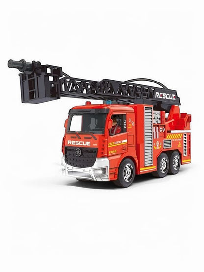 FireFlash RC Fire Truck – Remote Control Fire Truck Toy with Jet Pump, Lights & Sounds | Firefighter Rescue Vehicle for Kids - MD1809