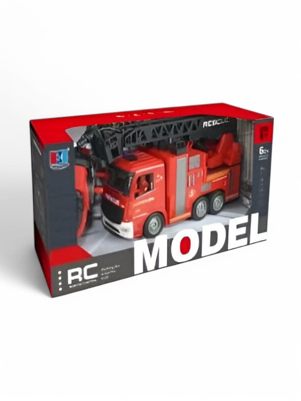 FireFlash RC Fire Truck – Remote Control Fire Truck Toy with Jet Pump, Lights & Sounds | Firefighter Rescue Vehicle for Kids - MD1809