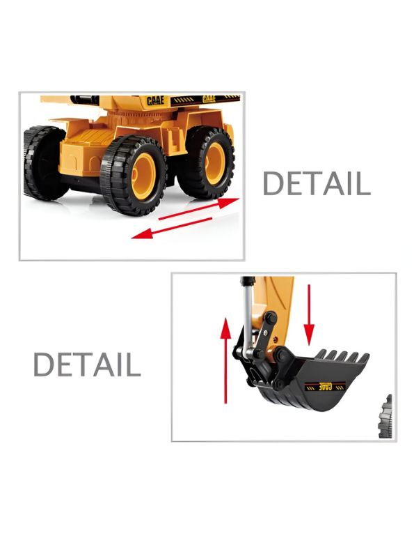 XtremeBuilder X100 Remote Control RC Excavator JCB Truck Toy with LED Flash Lights | Construction Vehicle Toy for Kids - MS14068