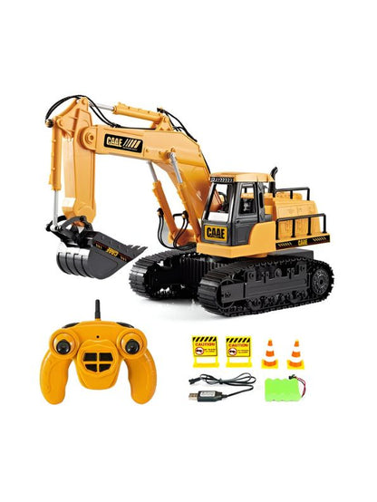 XtremeBuilder X100 Remote Control RC Excavator JCB Truck Toy with LED Flash Lights | Construction Vehicle Toy for Kids - MS14068