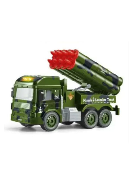 Blaze Launcher Truck - Friction Powered Military Missile Vehicle with Lights & Sound | Tactical Strike Toy -  MS12060