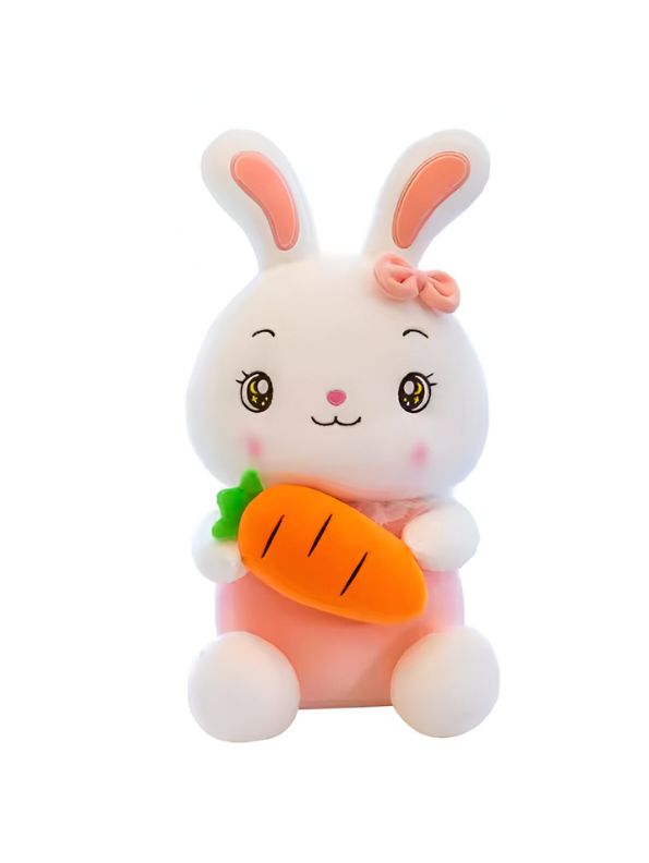 PINK - CozyCarrot Rabbit Plush – 10 Inch Soft White Bunny Pillow | Cute & Cuddly Gift for Kids - MS14150