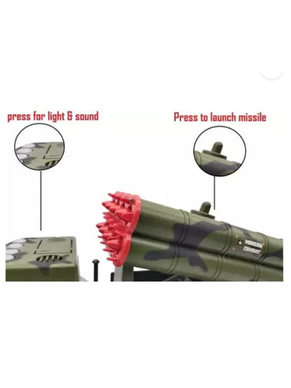 Blaze Launcher Truck - Friction Powered Military Missile Vehicle with Lights & Sound | Tactical Strike Toy -  MS12060