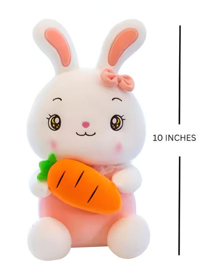 PINK - CozyCarrot Rabbit Plush – 10 Inch Soft White Bunny Pillow | Cute & Cuddly Gift for Kids - MS14150