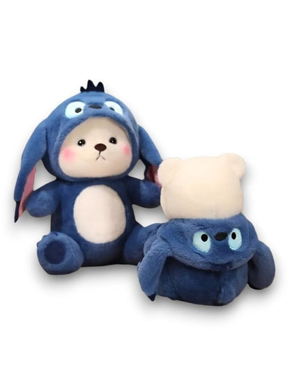 BlushBear Stitch - 10 Inch Plush Teddy Bear | Cute Strawberry Stuffed Toy | Soft Valentine’s Gift for Girls, Boys & Plush Lovers - MS14508