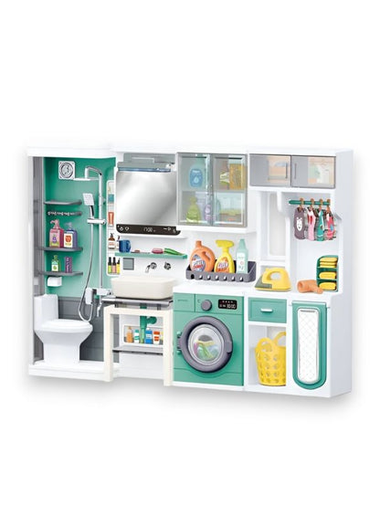 Miniature Doll Bathroom Set – Toy Shower & Toilet Playset for Dollhouse - LM13515