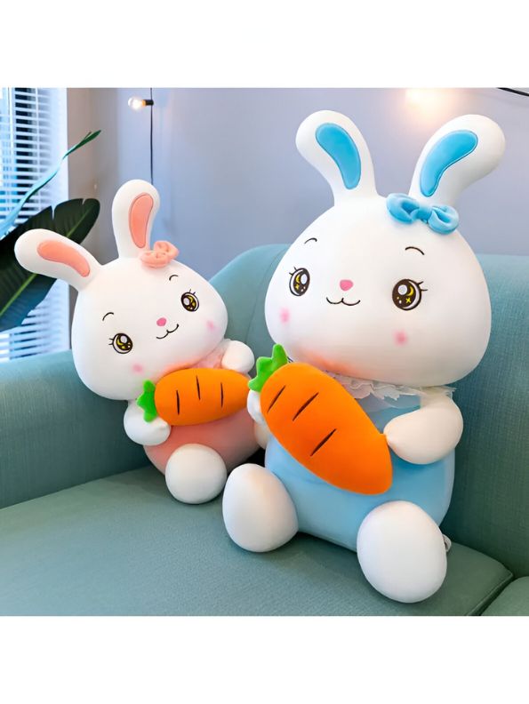 PINK - CozyCarrot Rabbit Plush – 10 Inch Soft White Bunny Pillow | Cute & Cuddly Gift for Kids - MS14150