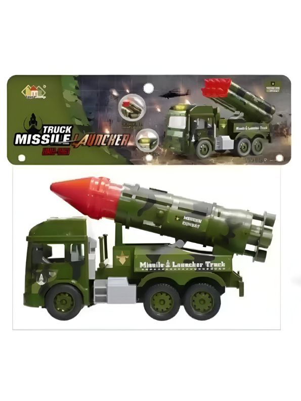 Blaze Launcher Truck - Friction Powered Military Missile Vehicle with Lights & Sound | Tactical Strike Toy -  MS12060