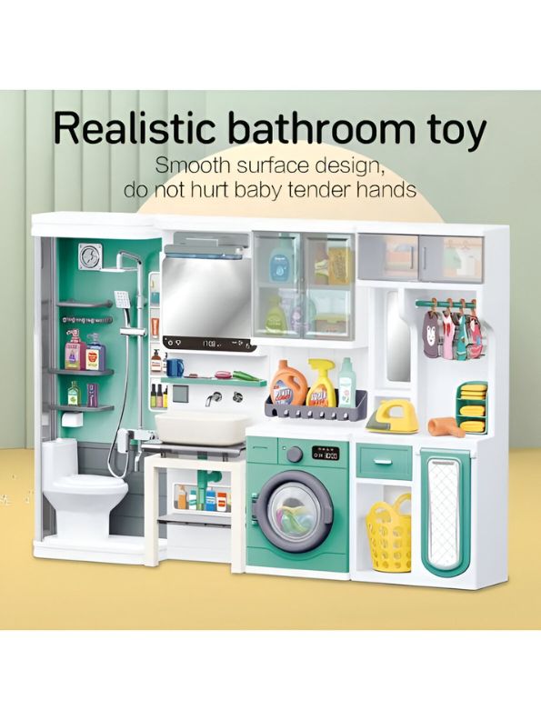 Miniature Doll Bathroom Set – Toy Shower & Toilet Playset for Dollhouse - LM13515