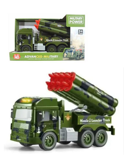 Blaze Launcher Truck - Friction Powered Military Missile Vehicle with Lights & Sound | Tactical Strike Toy -  MS12060