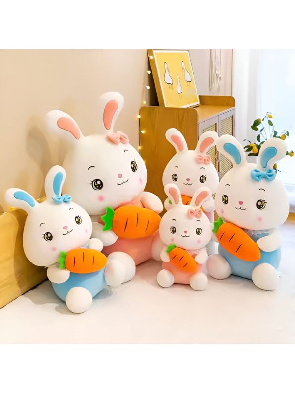 PINK - CozyCarrot Rabbit Plush – 10 Inch Soft White Bunny Pillow | Cute & Cuddly Gift for Kids - MS14150