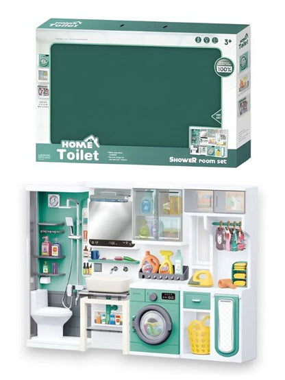 Miniature Doll Bathroom Set – Toy Shower & Toilet Playset for Dollhouse - LM13515