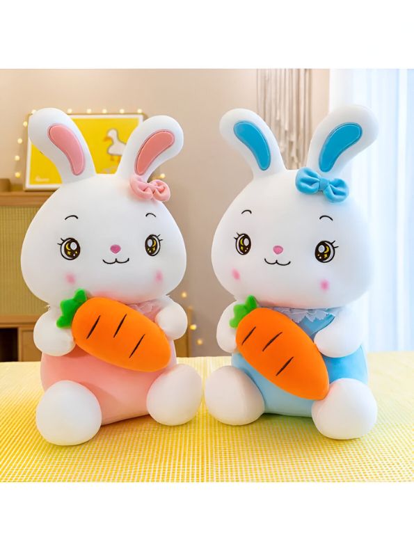 PINK - CozyCarrot Rabbit Plush – 10 Inch Soft White Bunny Pillow | Cute & Cuddly Gift for Kids - MS14150