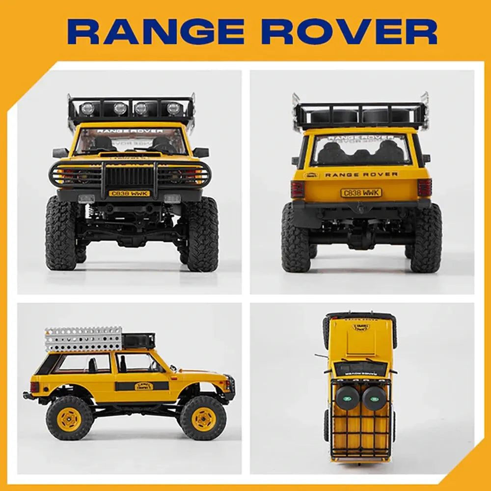 1/24 Scale RC Car 4WD 2.4G Authorized by Range Rover Camel Trophy Edition Rock Crawler Off-Road Climbing Truck Vehicles LED Lights