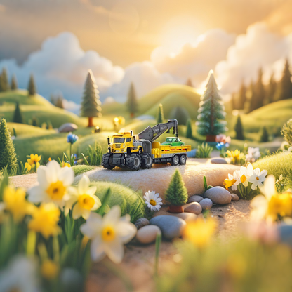 4 x 4 Wheels Friction City Toy Truck (L-J-97)