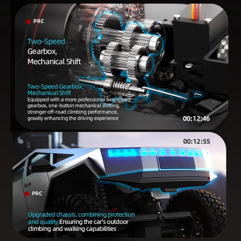 RC Crawler Car - 1/18 Scale Full Proportional Cyber Shell 4 WD Off-Road Vehicle