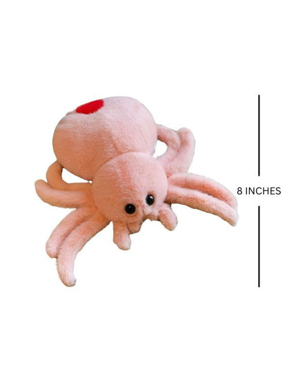PINK - Scarlet Spinner 8-Inch Soft Plush Spider – Cute Stuffed Animal Toy for Kids & Gifts - MS14126