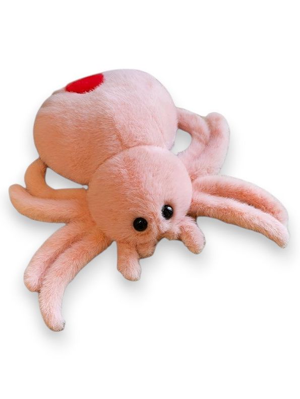 PINK - Scarlet Spinner 8-Inch Soft Plush Spider – Cute Stuffed Animal Toy for Kids & Gifts - MS14126