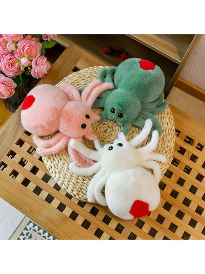 PINK - Scarlet Spinner 8-Inch Soft Plush Spider – Cute Stuffed Animal Toy for Kids & Gifts - MS14126