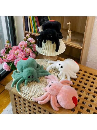 PINK - Scarlet Spinner 8-Inch Soft Plush Spider – Cute Stuffed Animal Toy for Kids & Gifts - MS14126