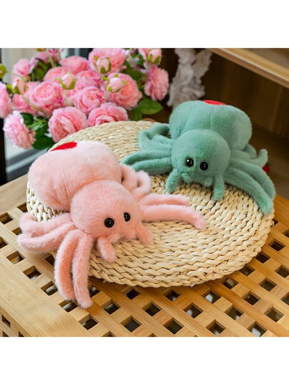 PINK - Scarlet Spinner 8-Inch Soft Plush Spider – Cute Stuffed Animal Toy for Kids & Gifts - MS14126